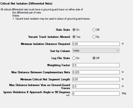 Critical Differential Net Isolation Rules