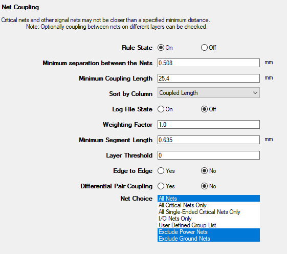 Net Coupling Rules Net Coupling Rules