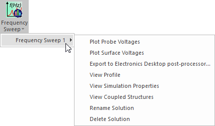Frequency Sweep Results Menu