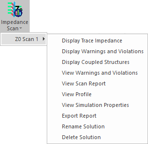 Impedance Scan Results Menu