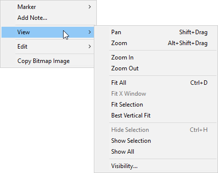 Matrix Entries Plot shortcut menu - View