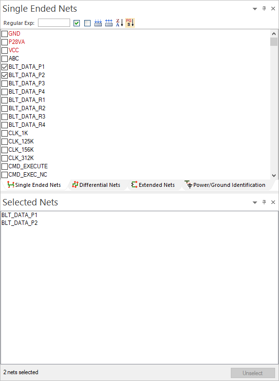 Nets Workspace - Single Ended