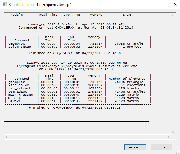 Simulation Profile