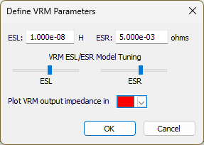 Define VRM Parameters Window Define VRM Parameters Window