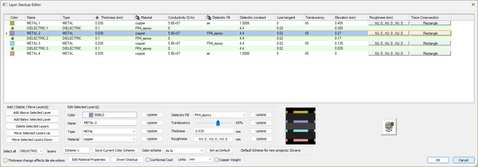 Layer Stackup Editor
