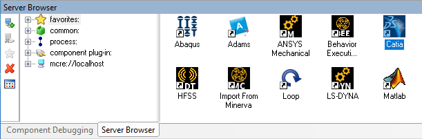 Drag the Catia Plug-In from the Server Browser into the Analysis View.