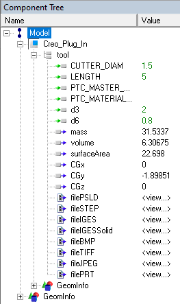 The ModelCenter Component Tree displays the results.