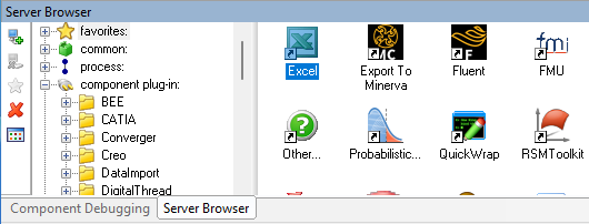 Drag the Excel Plug-In from the Server Browser into the Analysis View.