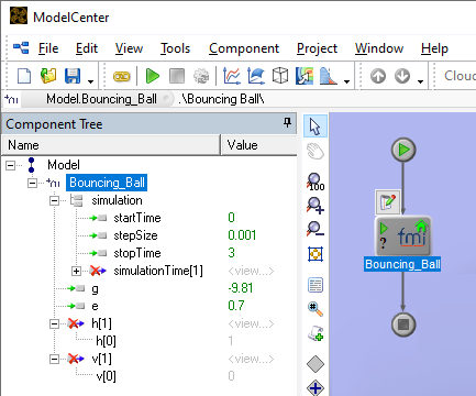 The FMU component in ModelCenter.