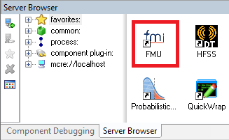 Drag the FMU Plug-In from the Server Browser into to the Anaysis View.