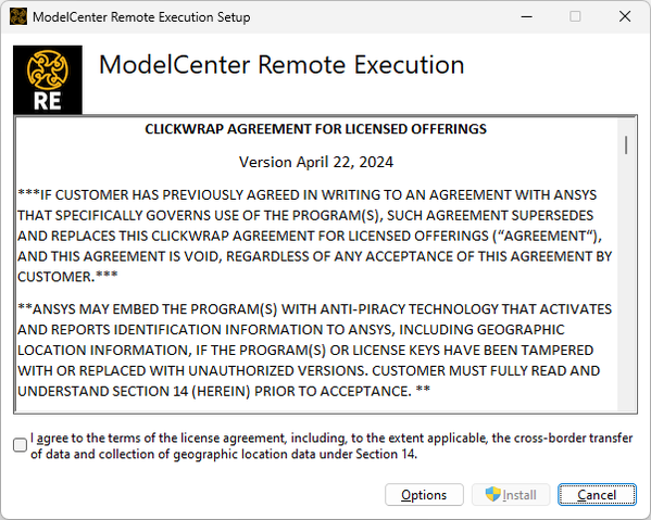 Click in the check box to agree to the terms and conditions.