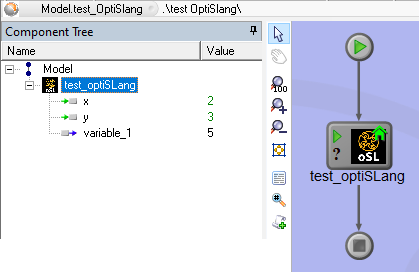 The optiSLang Plug-In integrated in a ModelCenter workflow.