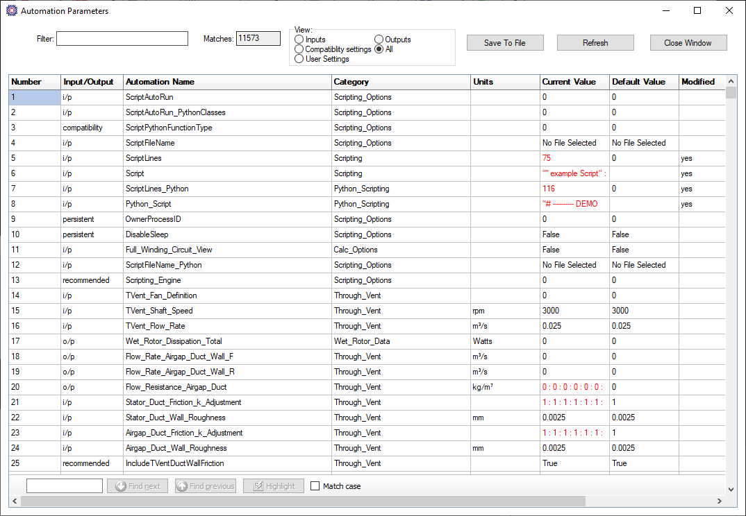 Automation Input and Output Parameters