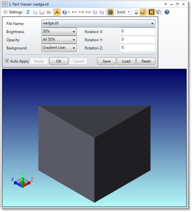 Part Explorer View CAD Part Viewer (system viewers group, the analyze tab, non-sequential ...