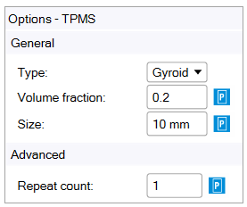 TPMS Geometry Options