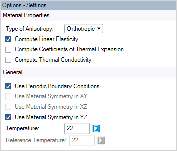 Analysis Settings