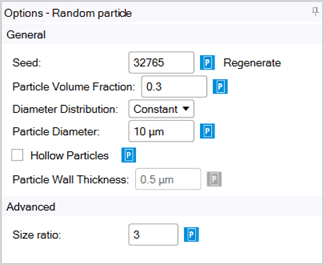 Random Particle Geometry Options