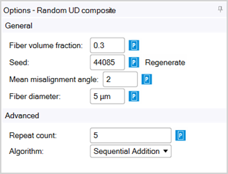 Random Unidirectional Composite Geometry Options