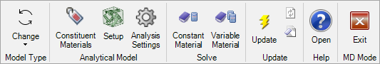 Material Designer Ribbon Bar for an Analytical Homogenization