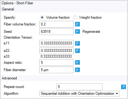 Short Fiber Composite Geometry Options