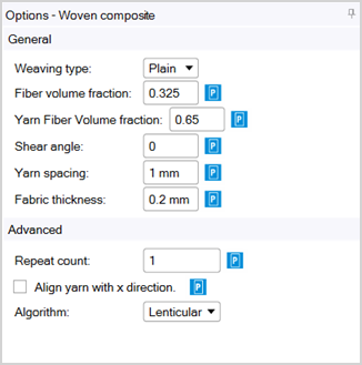 Woven Composite Geometry Options