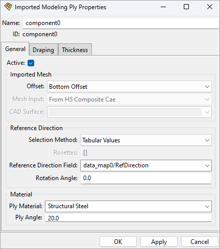 General Properties Options