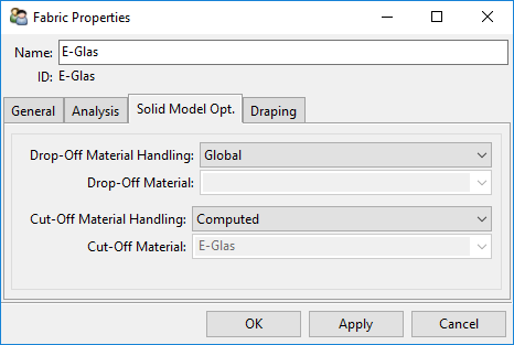 Fabric Properties - Solid Model Options