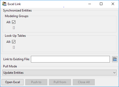 Excel Link Dialog
