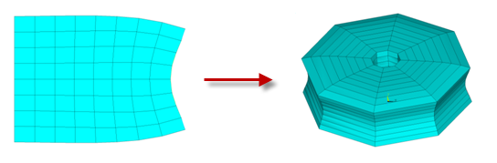 Axisymmetric to 3D Solid Extrusion