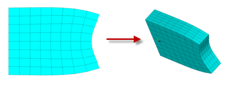 2D Plane Strain to 3D Solid Extrusion