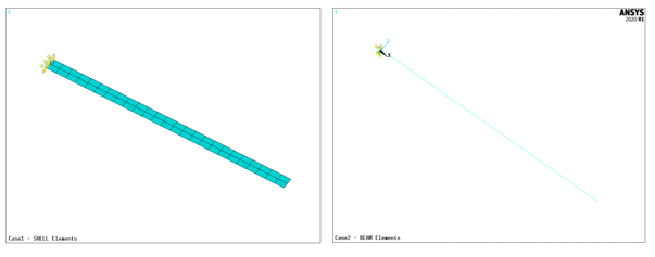 SHELL181 Model vs BEAM189 Model