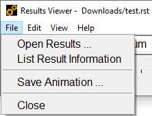 Results Viewer File Menu