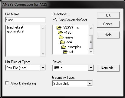 Connection for ACIS Dialog