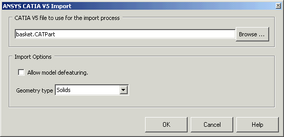 Connection for CATIA Version 5 Dialog