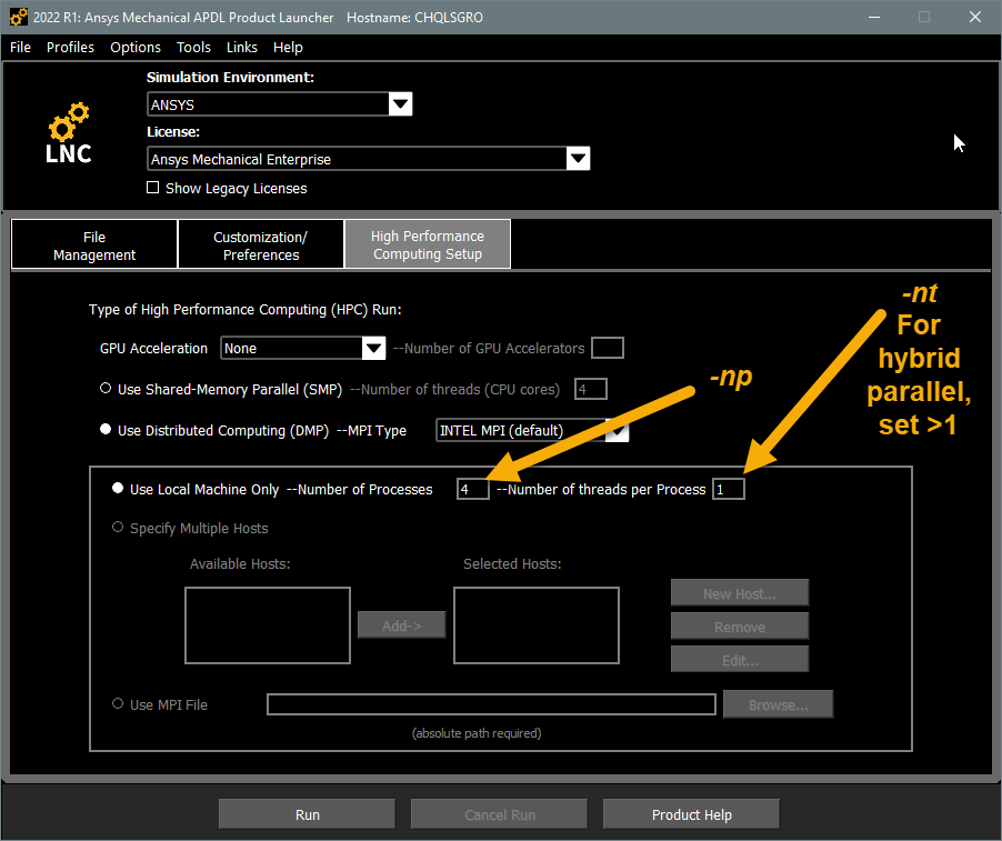 Product Launcher - High Performance Computing Setup