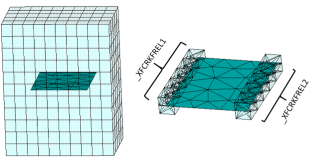 Center-Crack Specimen with Meshed Crack Surface