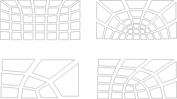 Examples of Transition Mapped Quadrilateral Meshes