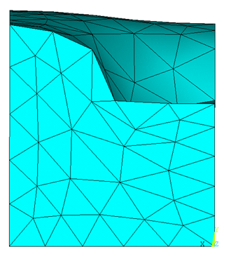 View of Block on X-Y Plane After Diverging (No Nonlinear Adaptivity)