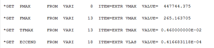 Result Parameters