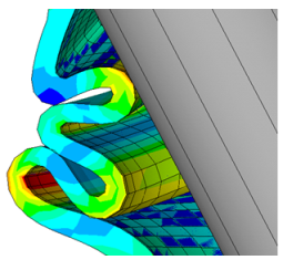 Total Strain at Third Contact between Inner Plaits of Rubber Boot and Shaft