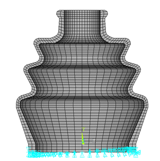 Boundary Conditions at the Bottom of the Rubber Boot (in the Axial Direction)