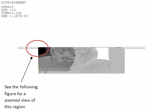 Deformation Profile at Load Step 2 -- Substep 10 (Third Rezoning)