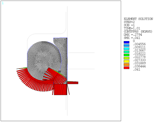 Sealing System fluid Penetration Pressure Distributions (During Second Load Step)