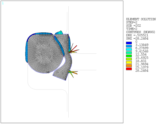 Sealing System Contact Pressure Distributions (During Second Load Step)