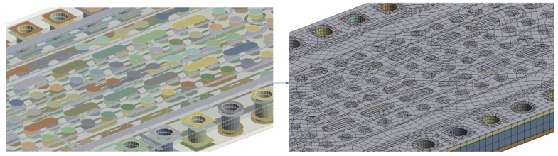 Initial PCB Meshing (Showing Partial Model)