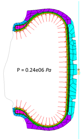 Air Pressure Applied (2D Axisymmetric Model)