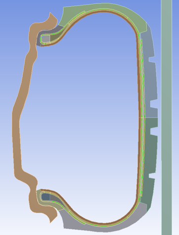 2D Axisymmetric Geometry of a Tire