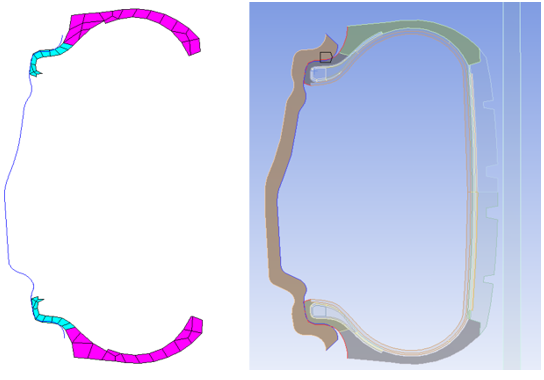 Rigid-Flexible Contact Pair Between Rim and Tire