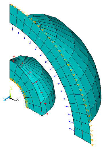 Finite Element Model Using PLANE77 and SURF252 Elements