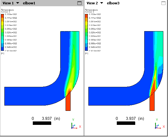 Comparing Contour Plots of Temperature on Two Mesh Densities